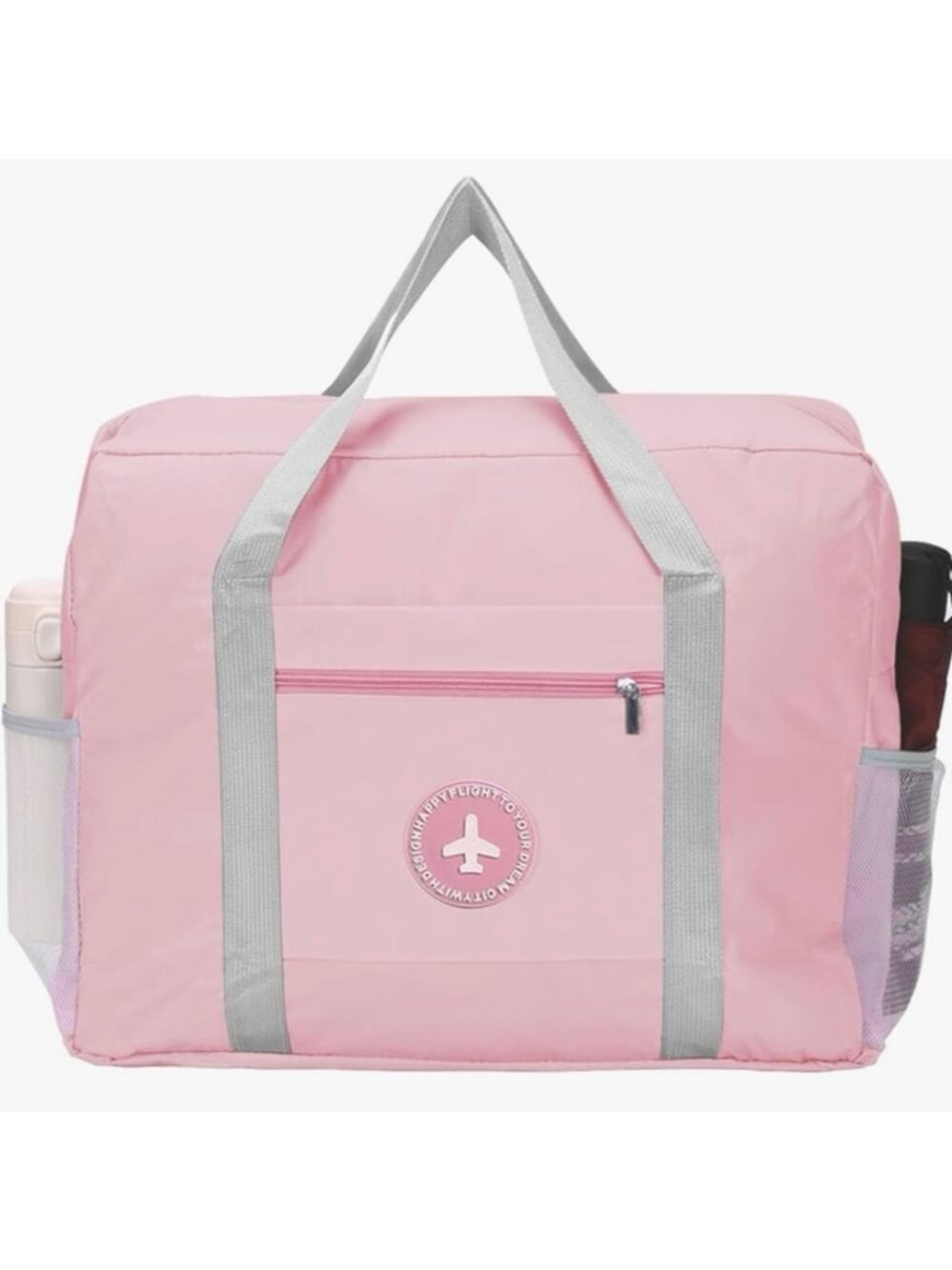 Travel Bag Foldable Duffle Sports Gym Tote Sleepover Zip Light Weekend PINK NWT
